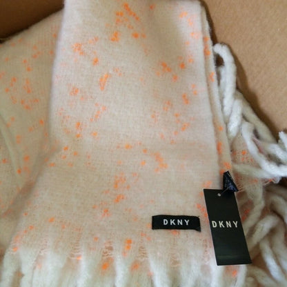 DKNY Neon Orange Speckled Scarf Chunky large NEW wide Shawl  Throw new OVERSIZE