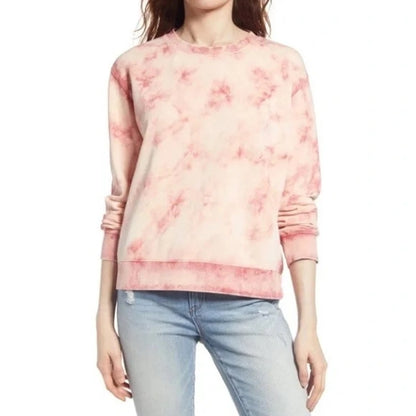 Vigoss Acid Wash Cotton Sweatshirt Extra Small/XS Peach NEW Long Sleeve Crew