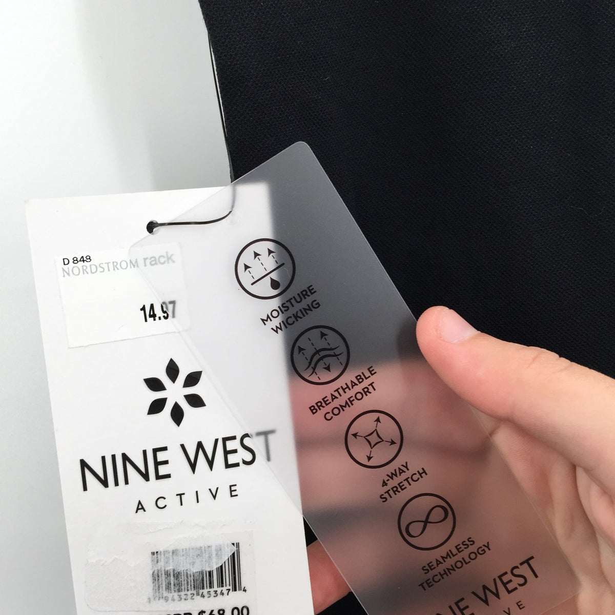 Nine West Active Stretch Crop Leggings Gym Yoga Comfort Black Size L/X-Large