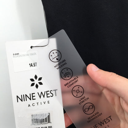 Nine West Active Stretch Crop Leggings Gym Yoga Comfort Black Size L/X-Large