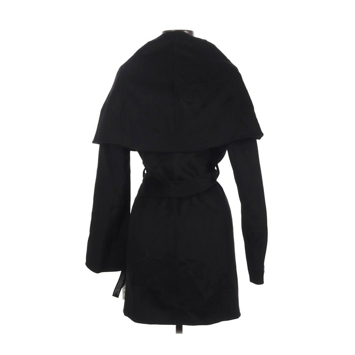 Tahari Double Face Wool Trench Coat Bow & Tie Black Size Small NWT Jacket