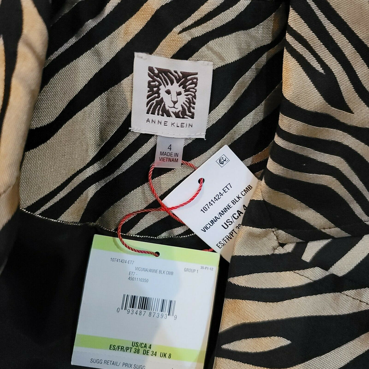 Anne Klein Moto Jacket Animal Print Long Sleeve Vicuna/Anne Black Combo 4
