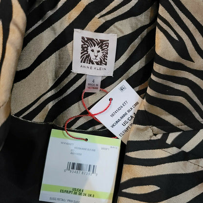 Anne Klein Moto Jacket Animal Print Long Sleeve Vicuna/Anne Black Combo 4