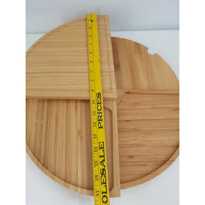 Picnic at Ascot Bamboo Charcuterie Fromage Cheese Board Tray Knives Serving Tray