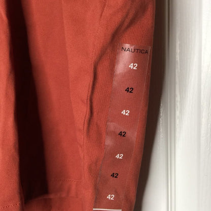 Nautica Classic Fit Deck Shorts Stretch Rusty Size 42 Waist Inseam 8.5 New