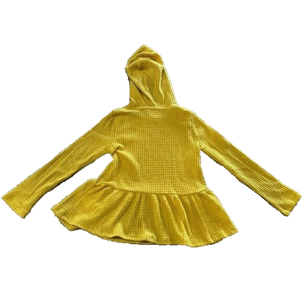 Tucker + Tate Ruffled Hoodie Knit Pullover Girls Size 6 Yellow Nugget NWT Soft