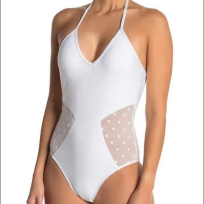 Ella Moss White Cutout One-Piece Swimsuit Size XSmall Swim one piece xs