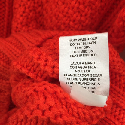 One A Pullover Sweater Long Sleeve Crew Neck Cable Knit Solid Red Size Small