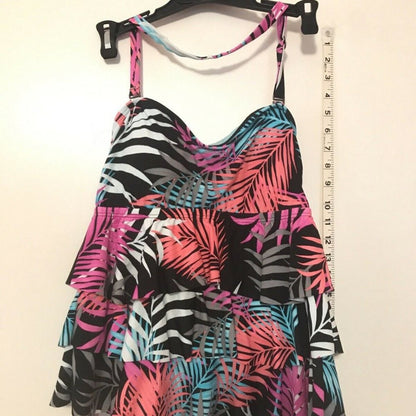 Island Escspe NEW Tiered Bandini Tankini Tropical Size 10