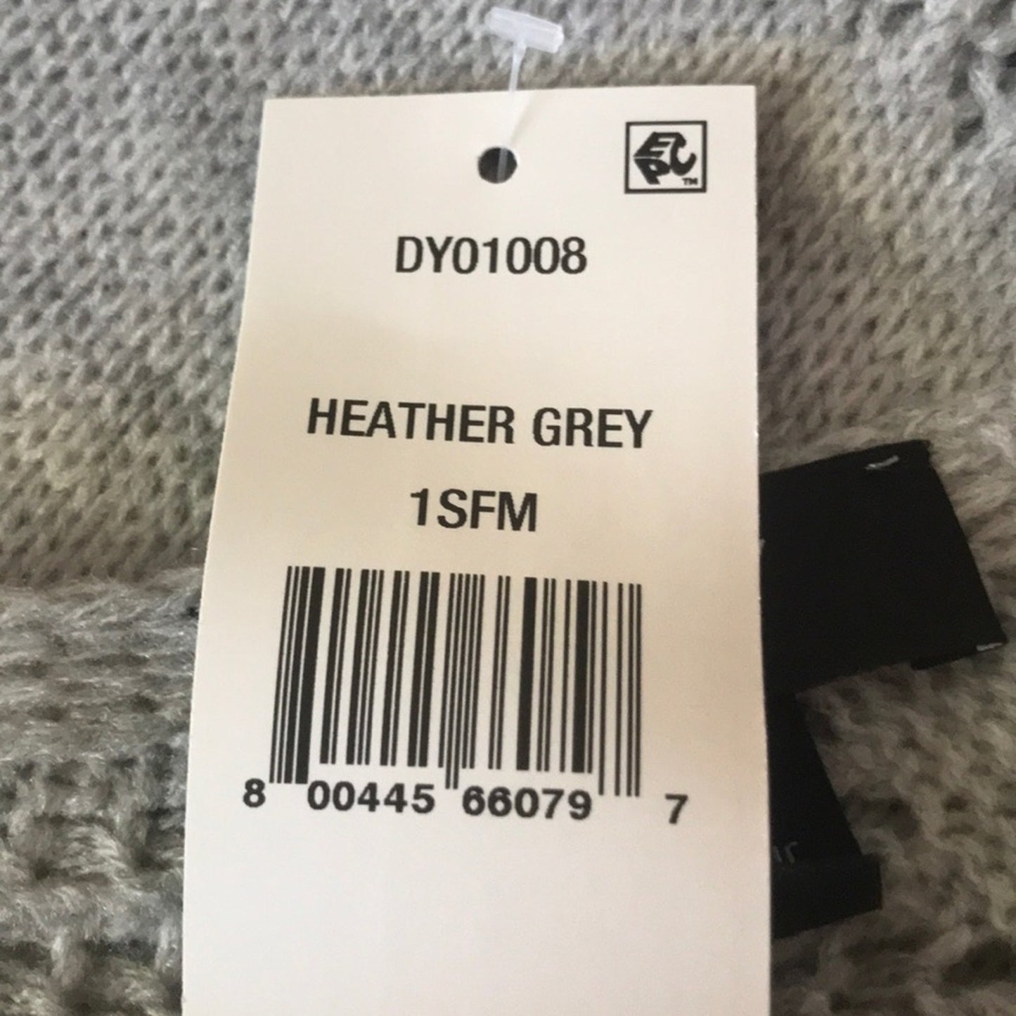 DKNY NEW Heather Grey Open Knitted Blocked Scarf Lightweight Packable