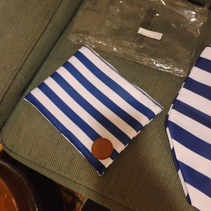 Royal Carribean NEW Tote & small pouch BAG travel blue white stripe handle BEACH