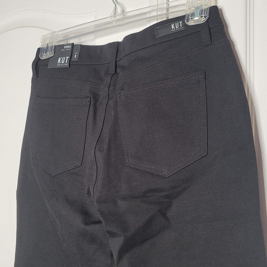 Kut From Kloth NEW Donna High Rise Black Ankle 28" inseam Jeans Skinny size 8