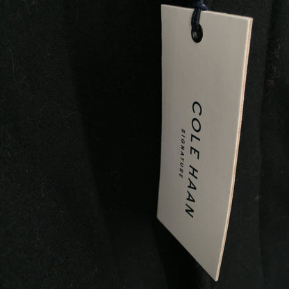 Cole Haan Winter Wool Blend Coat Long Sleeve Slit Back PeaCoat Black Size Medium