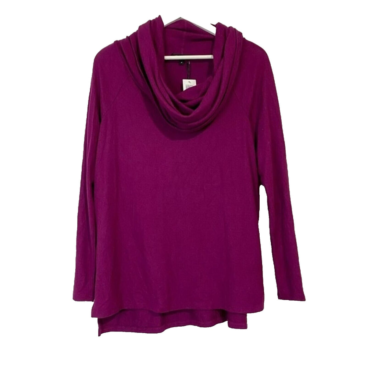 Gibson Look Women's Off Shoulder Cowl Pullover Tunic Top XXS Wine NWT High Low