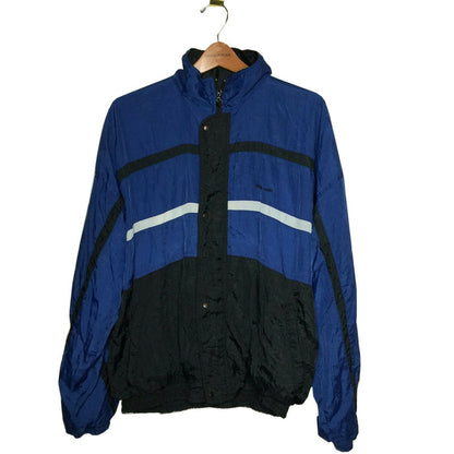 Pierre Cardin VINTAGE Windbreaker Jacket Long Sleeve Full Zip Solid Blue/black
