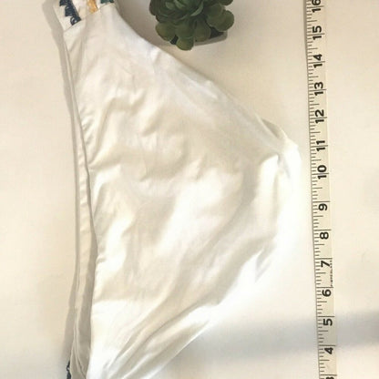 Hipster White Tabbed Sided Bikini Bottoms Swimsuit Size Medium