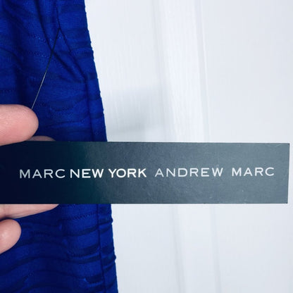 Marc New York Andrew Marc Short Sleeve A-Line Texture Knit Jacquard Dress MEDIUM