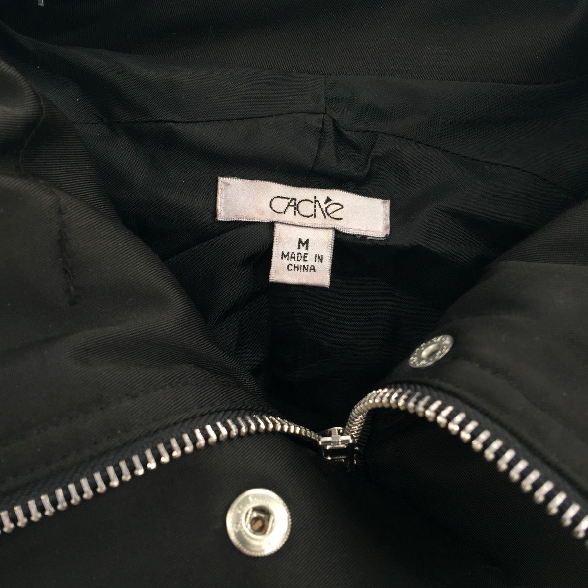 Cache 2pc Set Full Zip Cropped Jacket Flare Sleeves Black Medium Pants Multi zip