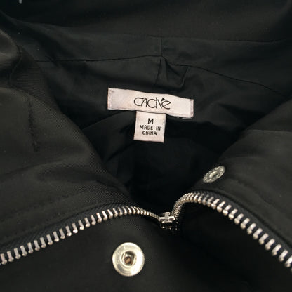 Cache 2pc Set Full Zip Cropped Jacket Flare Sleeves Black Medium Pants Multi zip