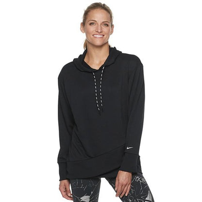 Nike Dri-FIT Get Fit Training Pullover Hoodie Long Sleeve Black Size Medium