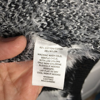 Susina Open Front Cardigan Sweater Long Sleeve Zebra Print Black-White LARGE
