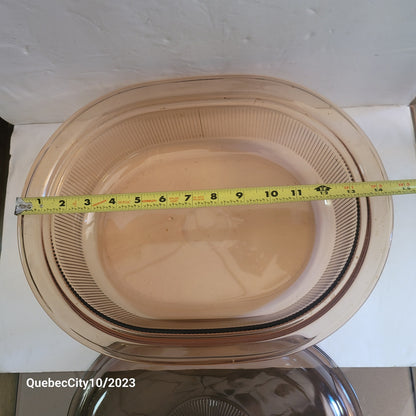 Visionware vision amber smoky glass roaster wi/ lid cookware cooking 11.5 x 14.5