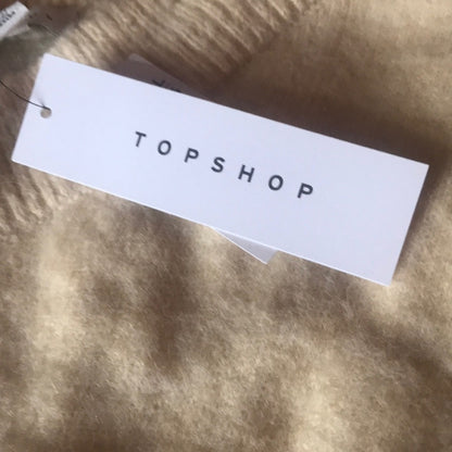 Topshop Oat Knitted Brushed Bardot Sweater Size 14