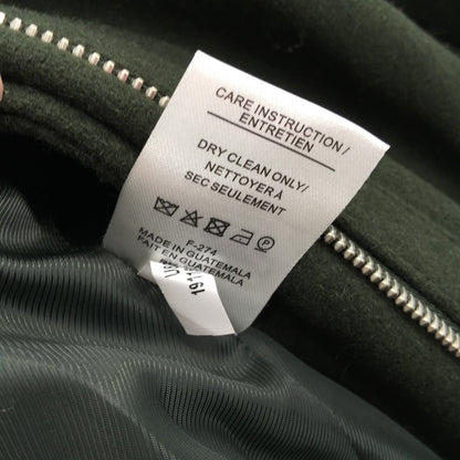 Nine West Wool Blend Winter Coat Jacket Front Full Zip Solid Green Size Large