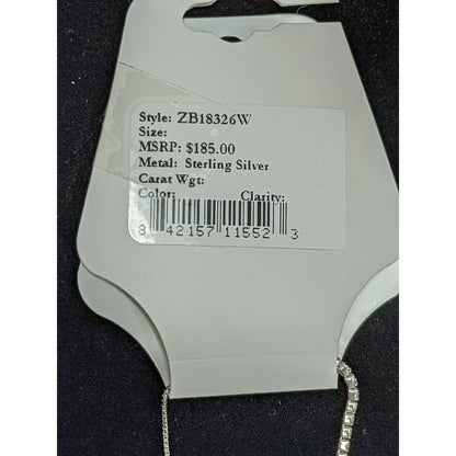 Savvy Cie Jewels Sterling Silver Lariat Tennis Bracelet MISSING ONE STONE Square