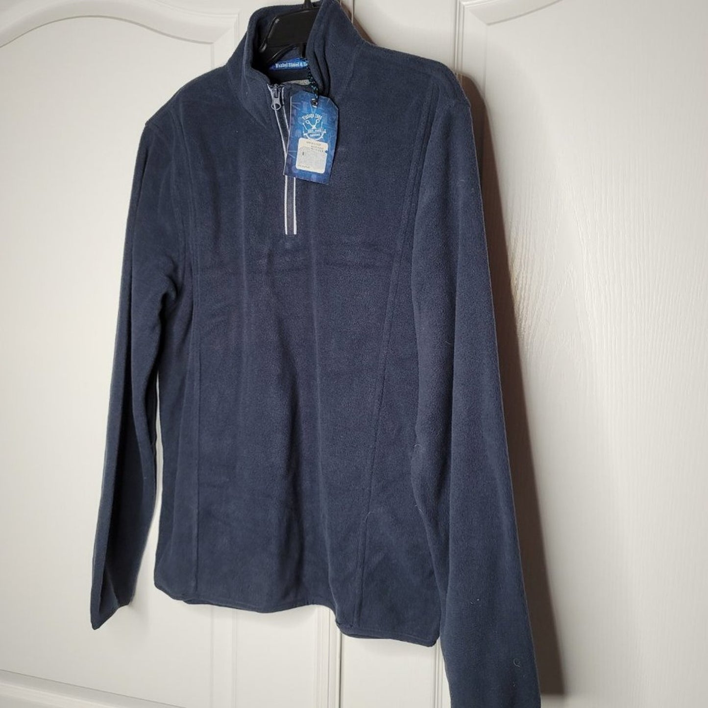 Nwt Vintage 1946 Mood Indigo Blue Partial Zip Fleece Knit Sweater Large