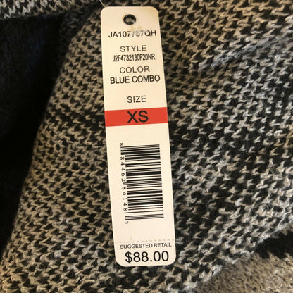 JOSEPH A Ombre Grid Cardigan XS Open Front Geometric Colorblock Blue Combo NWT