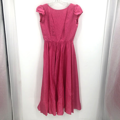 Dessy Creations VINTAGE Round Neck Fit Flare Party Dress Cap Short Sleeves SZ 10