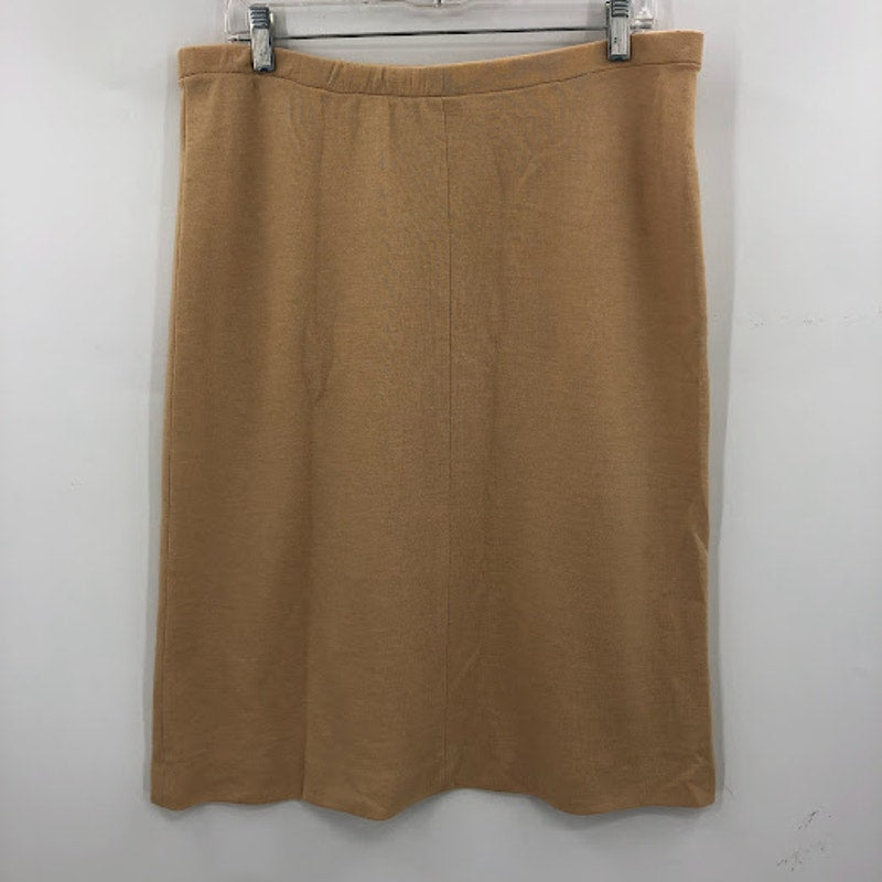 Vintage brown skirt Medium elastic waist homemade Stretchy Pencil PolyBlend