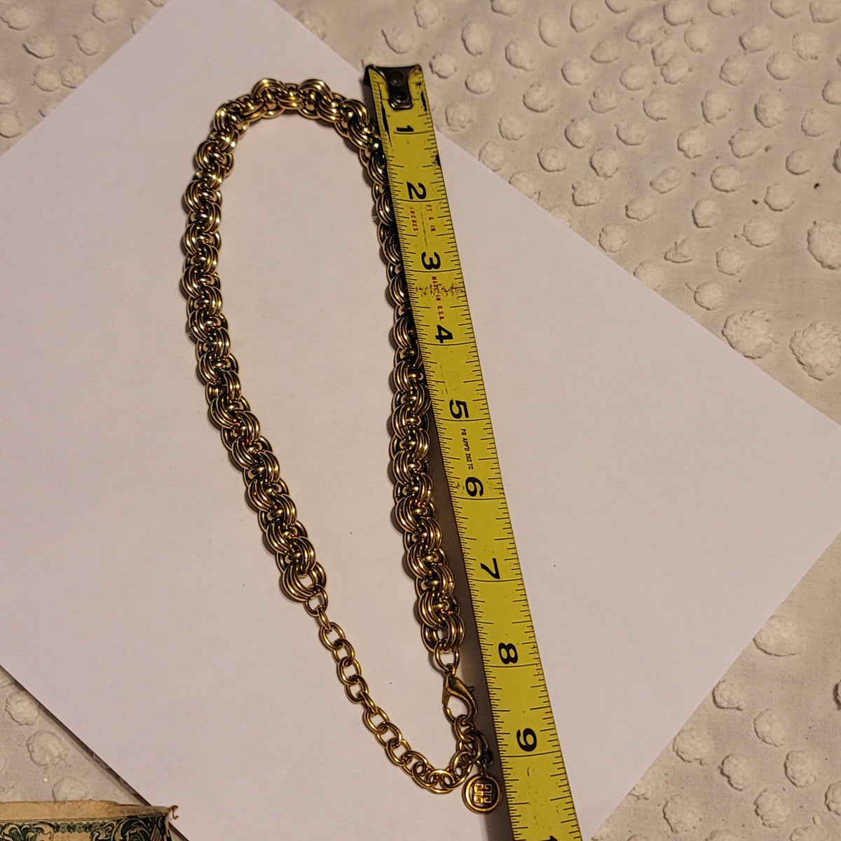 Givenchy vintage necklace Heavy lobster claw closure 1990's Goldtone double curb