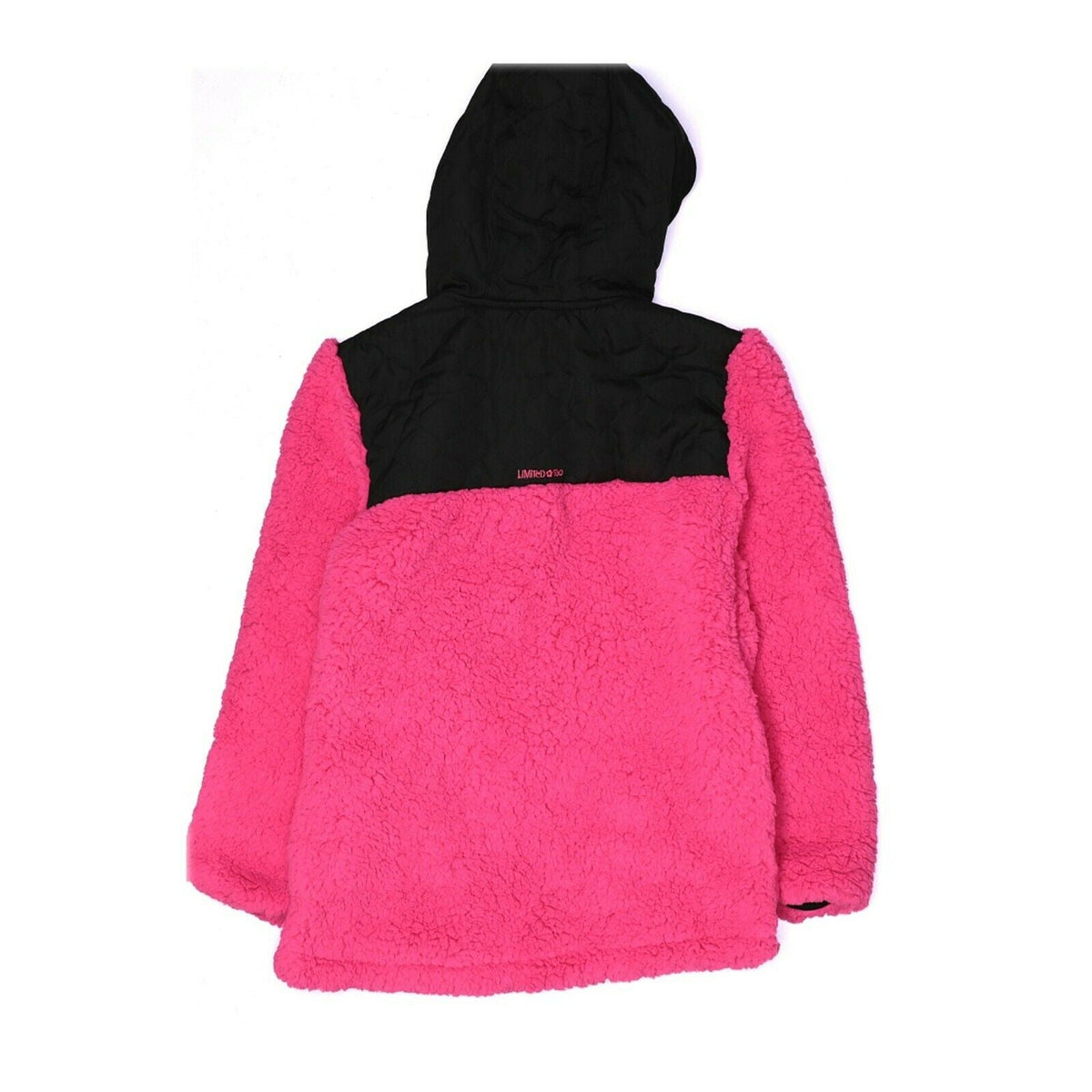 Limited Too Fleece Hoodie Jacket Long Sleeve Full Zipper Pink Black Size 14/16