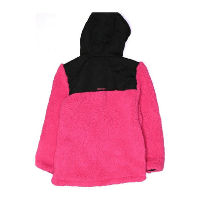 Limited Too Fleece Hoodie Jacket Long Sleeve Full Zipper Pink Black Size 14/16