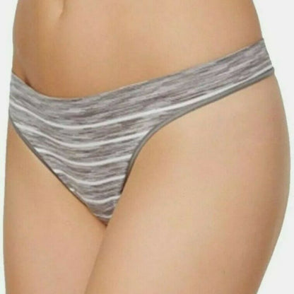 Jenni by Jennifer Moore Seamless Sissy Thong Grey Stripe Size Medium