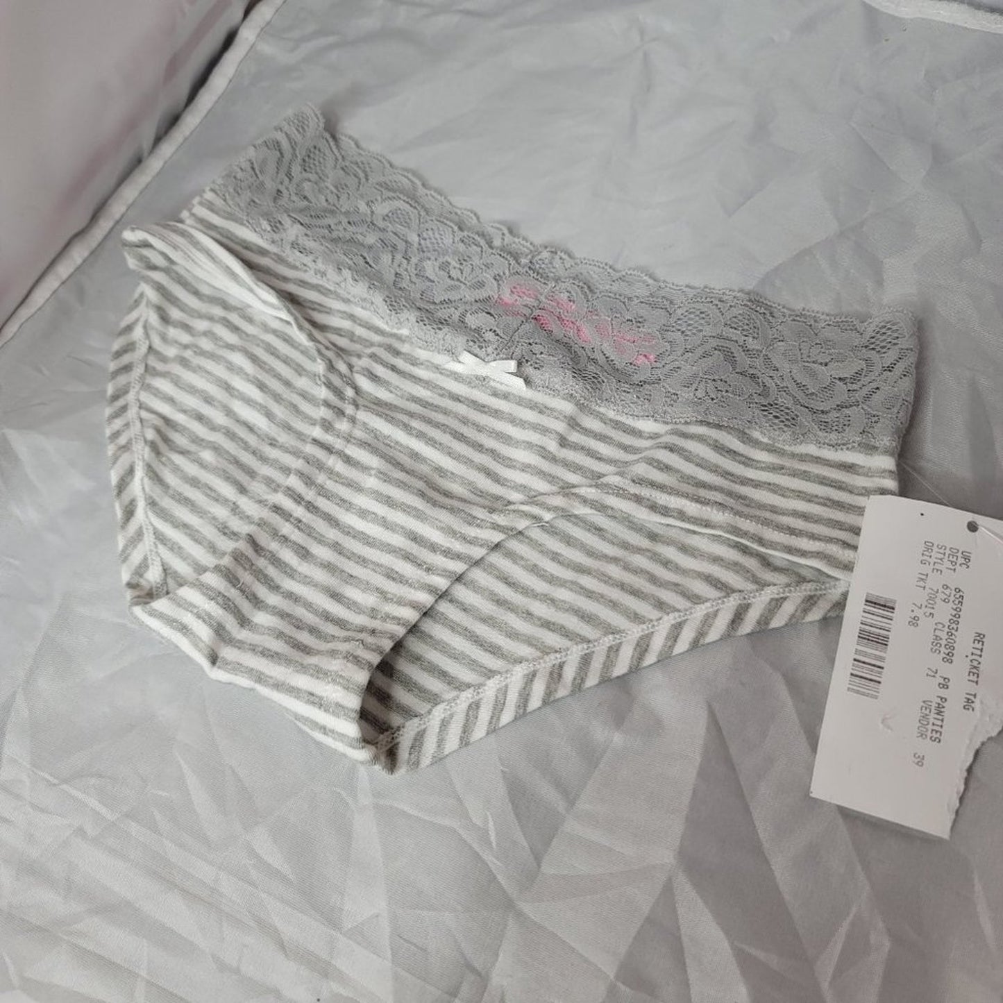 NWT Jenni Cotton Wide Lace Sissy Hipster Underwear Size XSmall