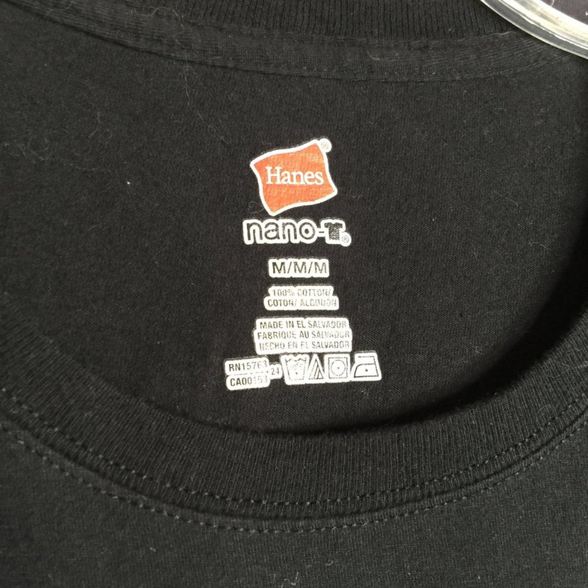 Hanes Nano-T T-Shirt Short Sleeve "YP Beaded Logo" Black 100% Cotton Size Medium