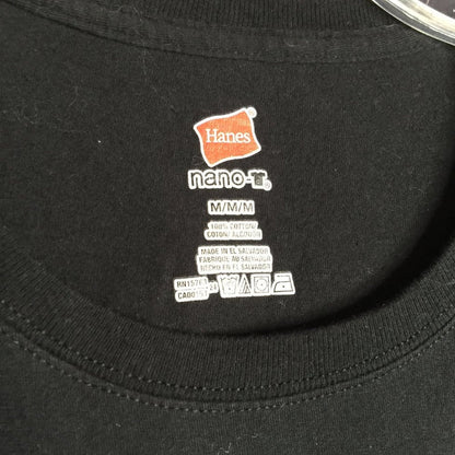 Hanes Nano-T T-Shirt Short Sleeve "YP Beaded Logo" Black 100% Cotton Size Medium