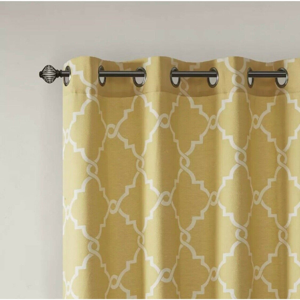 Madison Park Long Curtain Opaque Fretwork Panel LOT of 2 Pkg. 50" x 95" Saratoga
