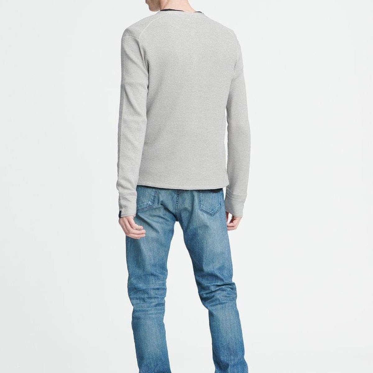 Rag & Bone NWT Gray Davis Henley 3 Button Long Sleeve Thermal Shirt XL