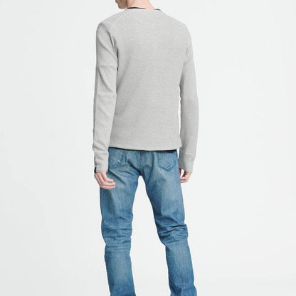 Rag & Bone NWT Gray Davis Henley 3 Button Long Sleeve Thermal Shirt XL
