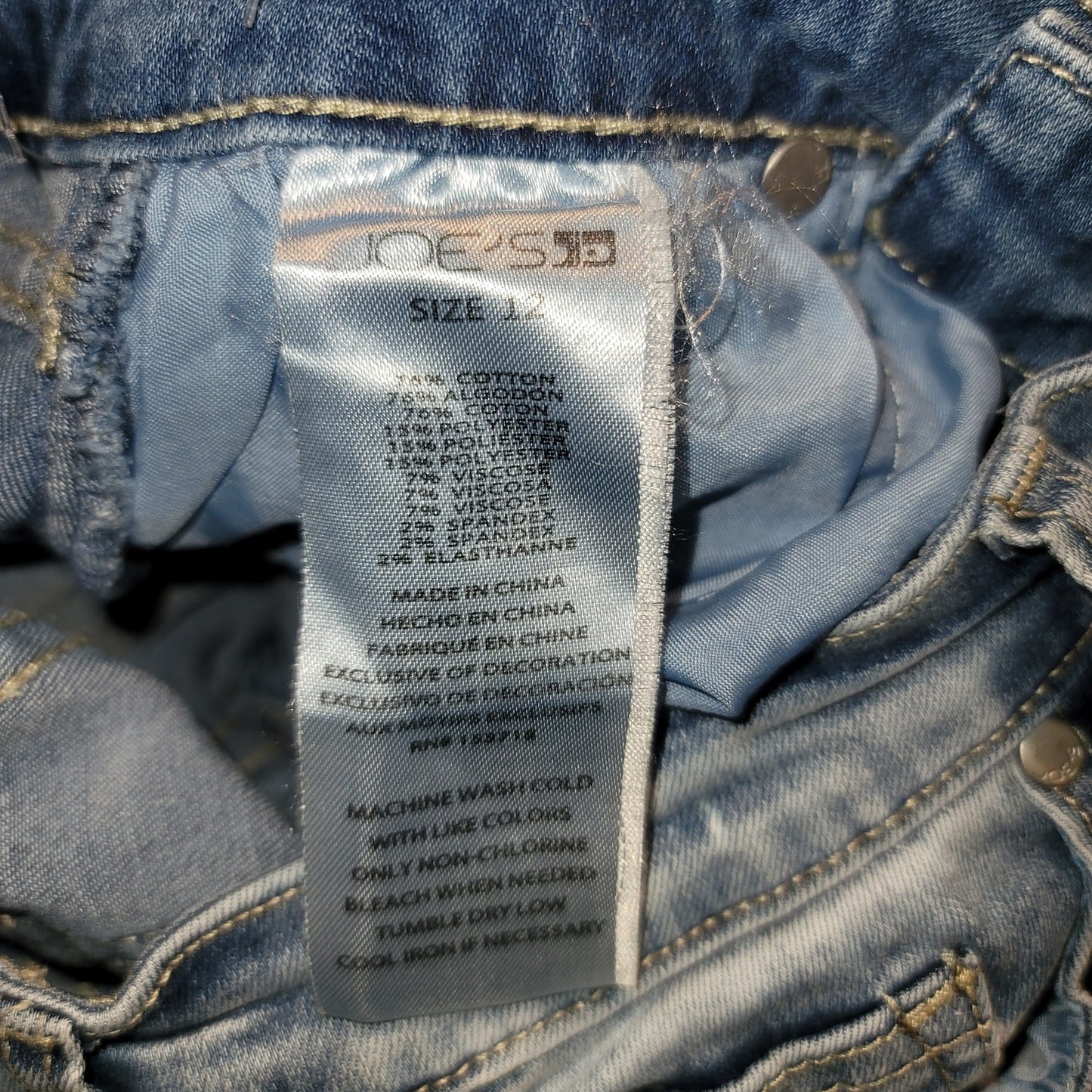 Joe's Stretch Denim High Rise Ruffle Capri Jeans Light Wash Blue Child 12