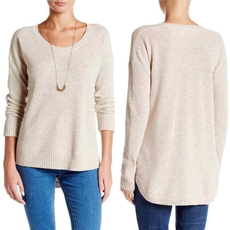 Madewell NWT Chronicle Texture Pullover Knit Sweater Heather Sand Size Medium