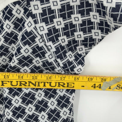 Vintage Blue White Geometric 2 Piece Pant Suit Set Top Pants 1960s 1970s LEISURE