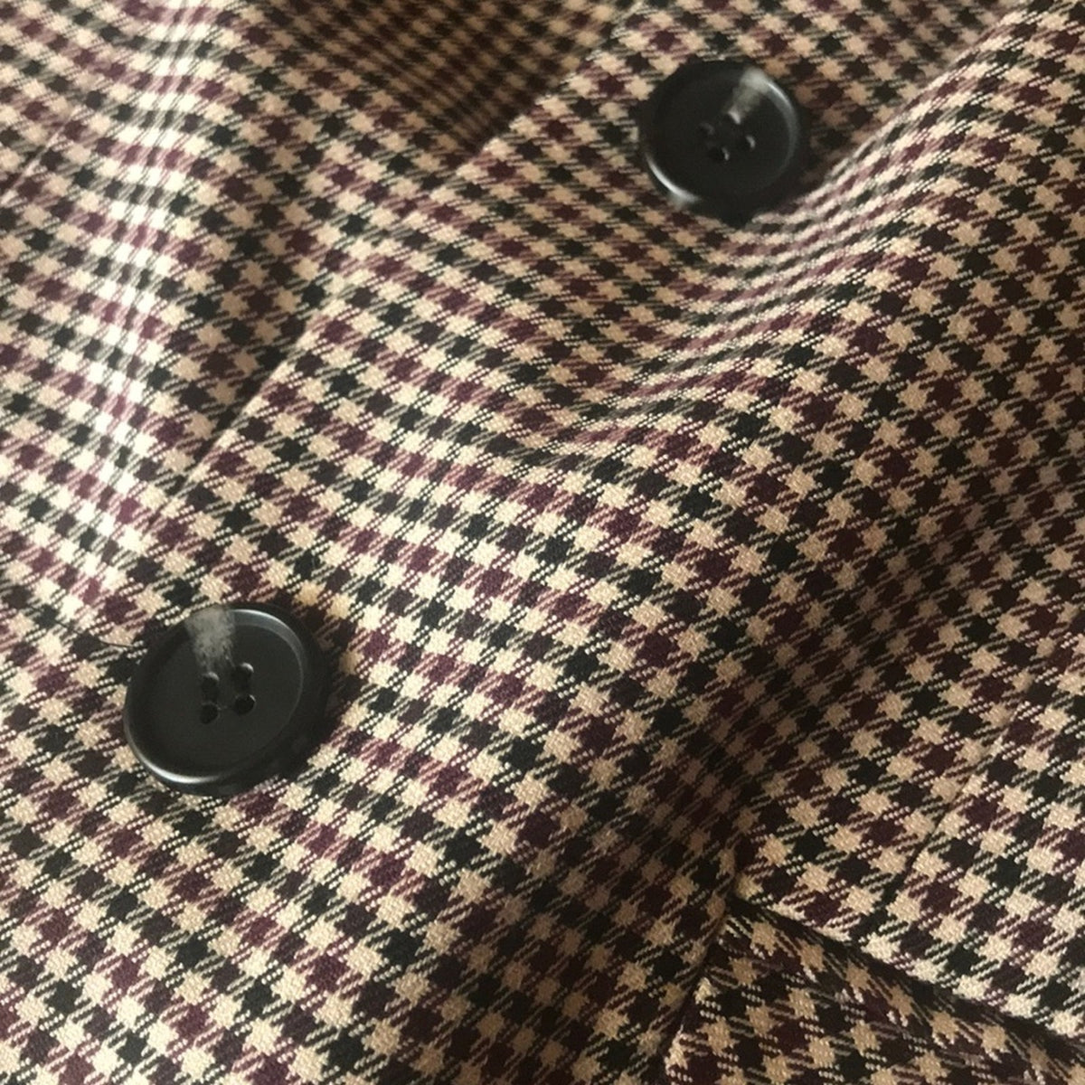 1. State Mini Houndstooth Mixed Media Blazer Size 2 XS Polished Nomad Warm Plum