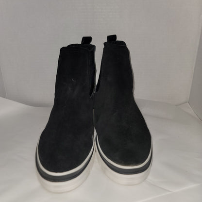 Steve Madden Avery Black Suede Size 11 M  Pull On Platform Wedge Chelsea Boots
