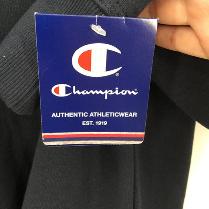 Champion Pullover Sweatshirt Long Sleeve Crew Neck Solid Navy Size Small