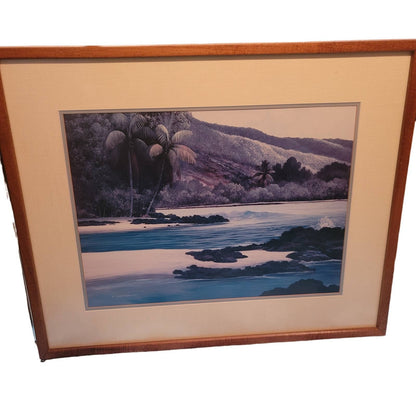 Curtis Wilson Cost Private Landing, canvas giclée Hand signed 1984 Framed 30x24